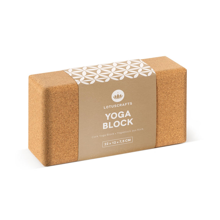 Lotuscrafts® Yoga Block Kork 2er Set oder Yoga Block Kork einzeln, Yogablöcke Made in Portugal, Yoga