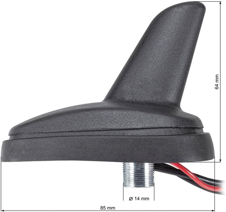 tomzz Audio 1000-027 Shark Design Auto Dachantenne II mit Verstärker AM/FM/GPS SMB+ DIN -Anschluss
