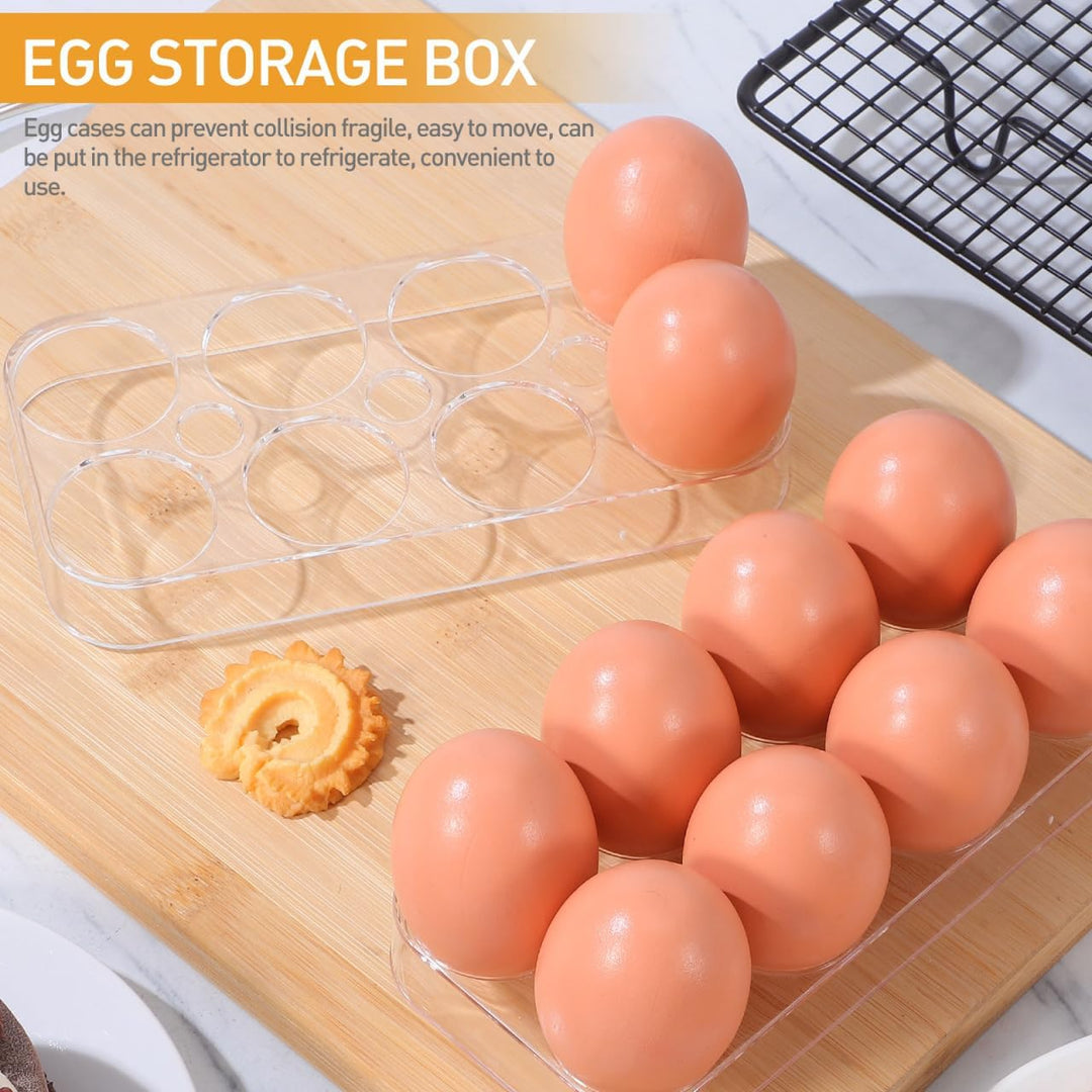 Hemoton 2 Eierschale, für Kühlschrank, für bis zu 8 Eier aus Kunststoff, stapelbar, für die Küche.