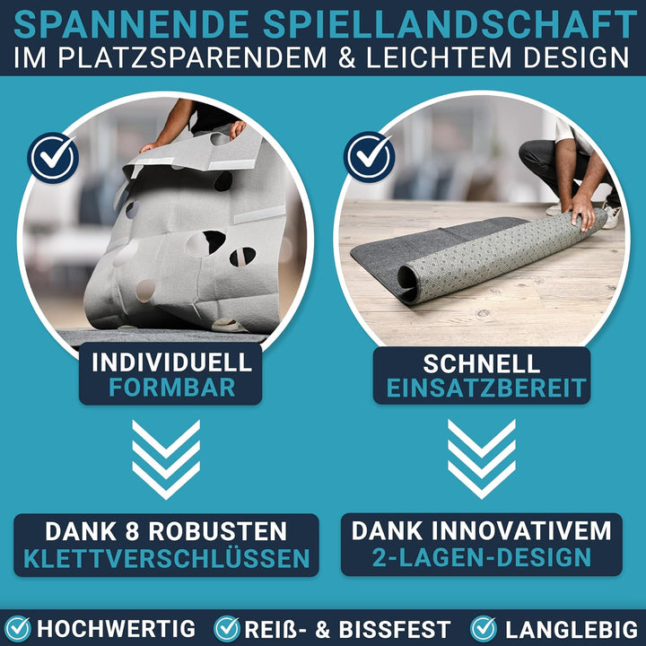 Katzenteppich [100x100 cm] - interaktive Spielmatte aus Filz mit individuellen Formen zur Beschäftig