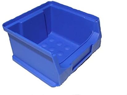 Sichtlagerboxen Gr.1 blau 48 Stück mit 8 Metallschienen Einhängeleiste Business stabil