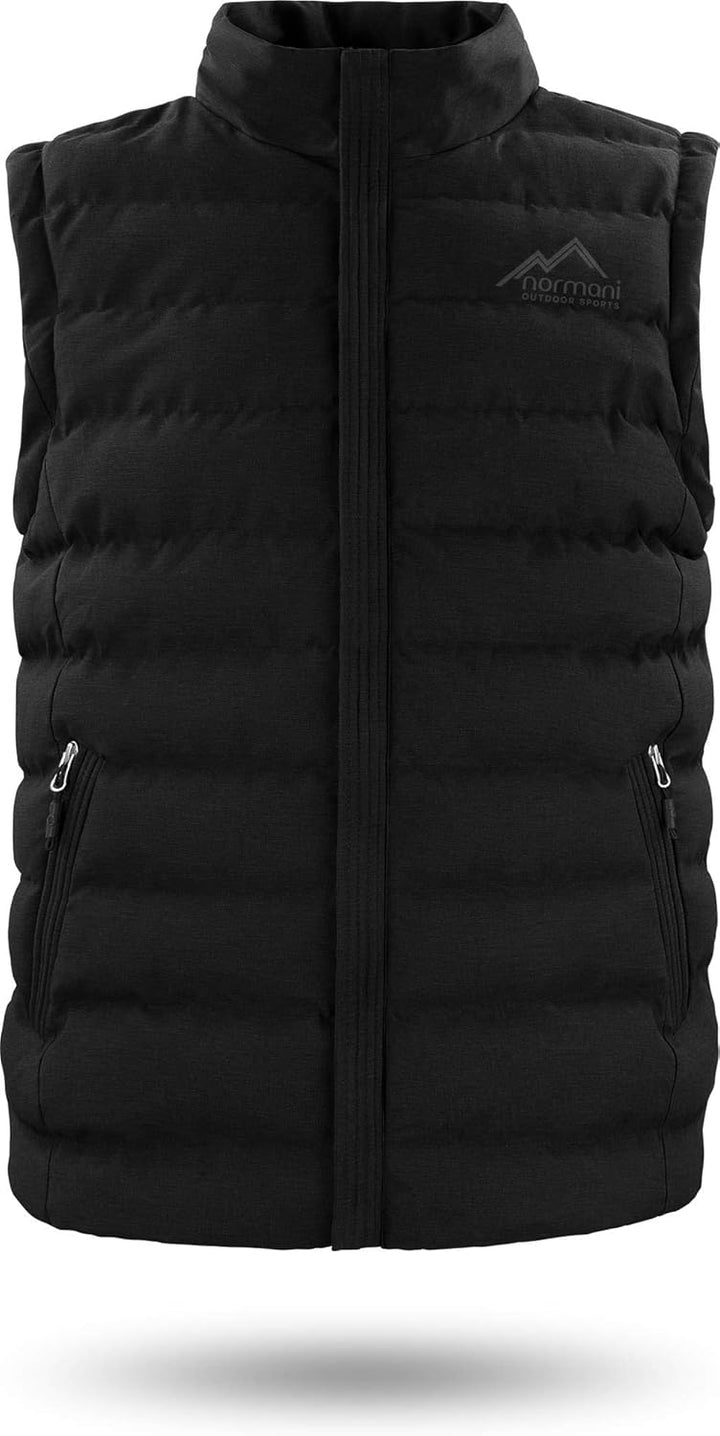 normani Herren Weste Steppweste mit Swaet Kapuze und Stehkragen - Outdoor Weste mit wasserdichten Re