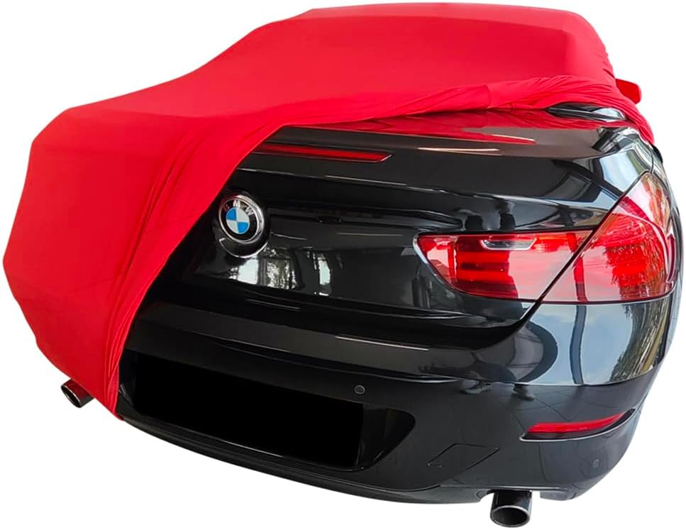 Indoor Autoabdeckung kompatibel mit BMW 6-Series Cabrio (F12) mit Spiegeltaschen SUPER Soft Stretch