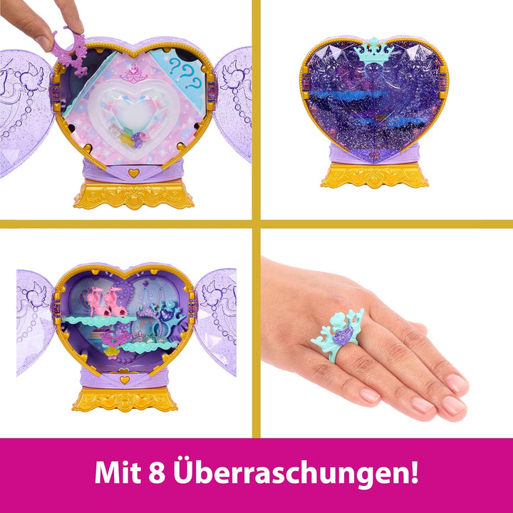 Mattel Disney Princess Arielle Modepuppe und Zubehörteile mit 8 Überraschungen, darunter herzförmige