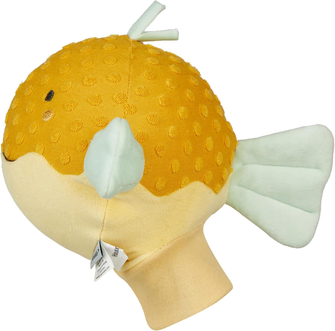 Sterntaler Handpuppe Kugelfisch aus weichem Flausch, Kinder- und Babyspielzeug, wattiert mit Polyest
