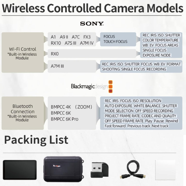 PortKeys LH7P Kameramonitor Wireless Control Kameramonitor 7" Hohe Helligkeit 4K 3D LUT Ausgang 1920