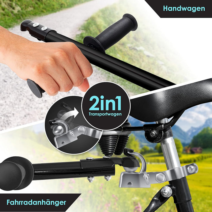 KESSER® Fahrradanhänger, Lastenanhänger, Handwagen mit Kupplung, Hochdeichsel, für Fahrrad Transport