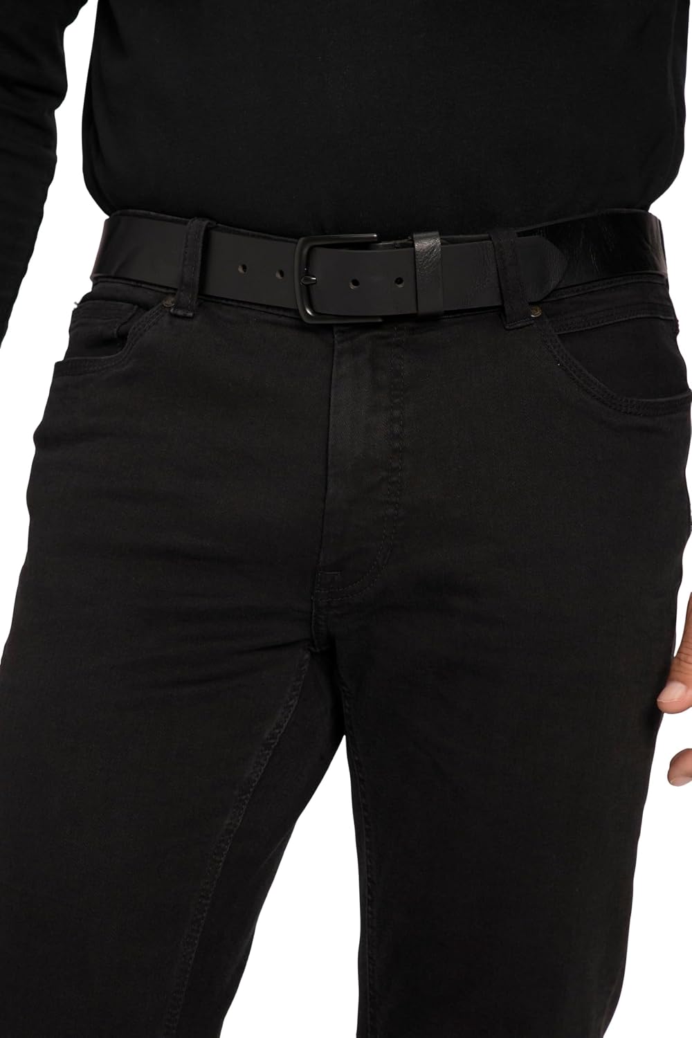 JP 1880 Herren grosse Grössen Übergrössen Menswear L-8XL Leder-Gürtel, Metall-Schliesse, 4cm breit,