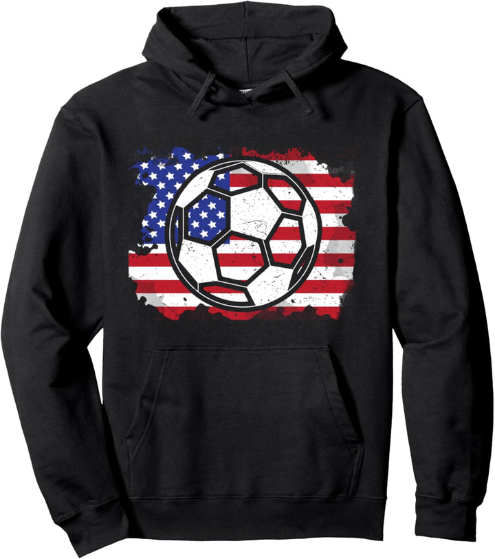 USA Flagge Amerika Fussball Patriot Ball Hoodie Pullover Hoodie
