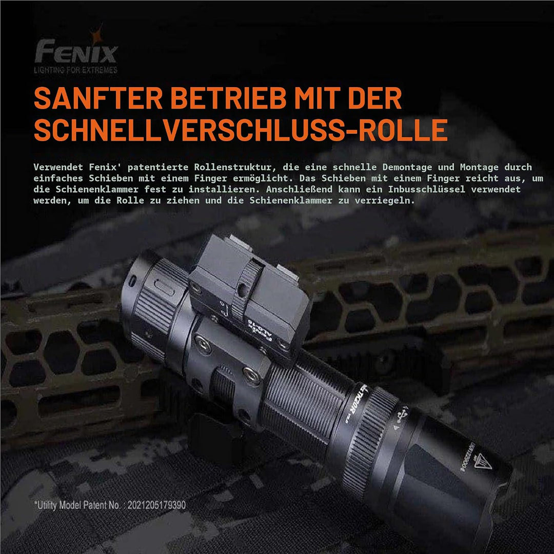 fenix MLOK Taschenlampenhalterung für Taschenlampen mit Körperdurchmesser 23-25, 4 mm, Schwarz, ‎4 x