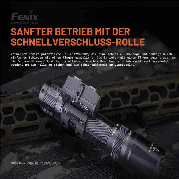 fenix MLOK Taschenlampenhalterung für Taschenlampen mit Körperdurchmesser 23-25, 4 mm, Schwarz, ‎4 x
