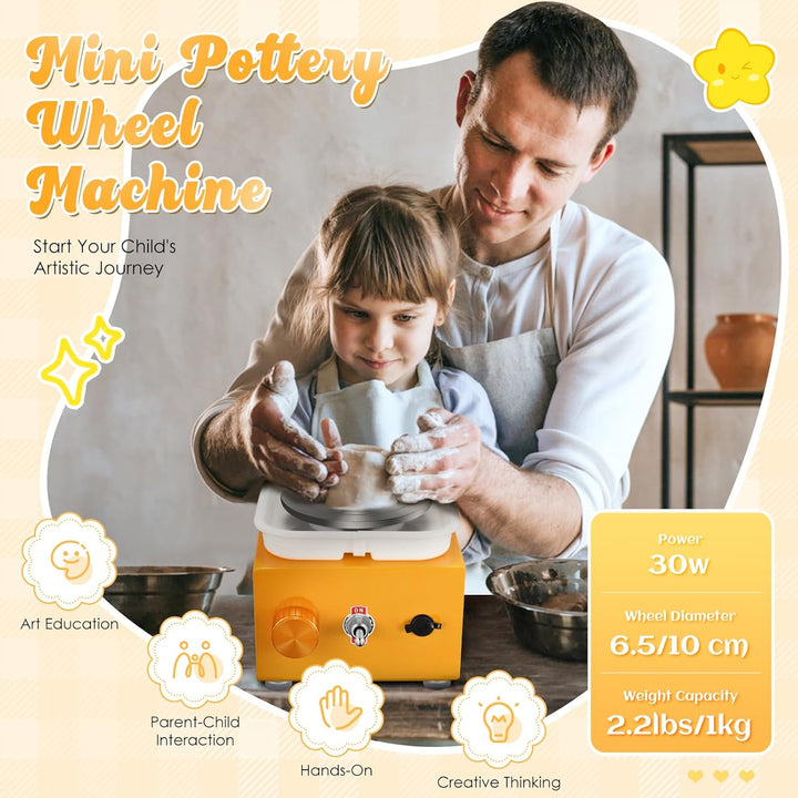 Töpferscheibe Elektrisch, Mini Electric Pottery Wheel 2000 U/min Einstellbare Geschwindigkeit mit Ab