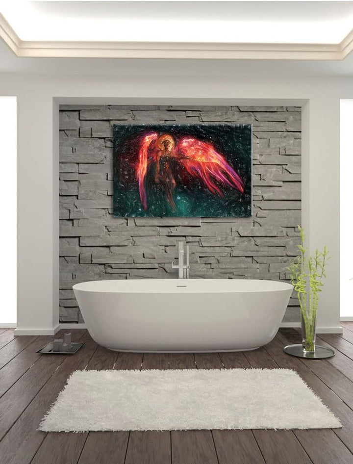Pixxprint Alien Teufel im Weltraum als Leinwandbild/Grösse: 100x70 / Wandbild/Kunstdruck/fertig besp