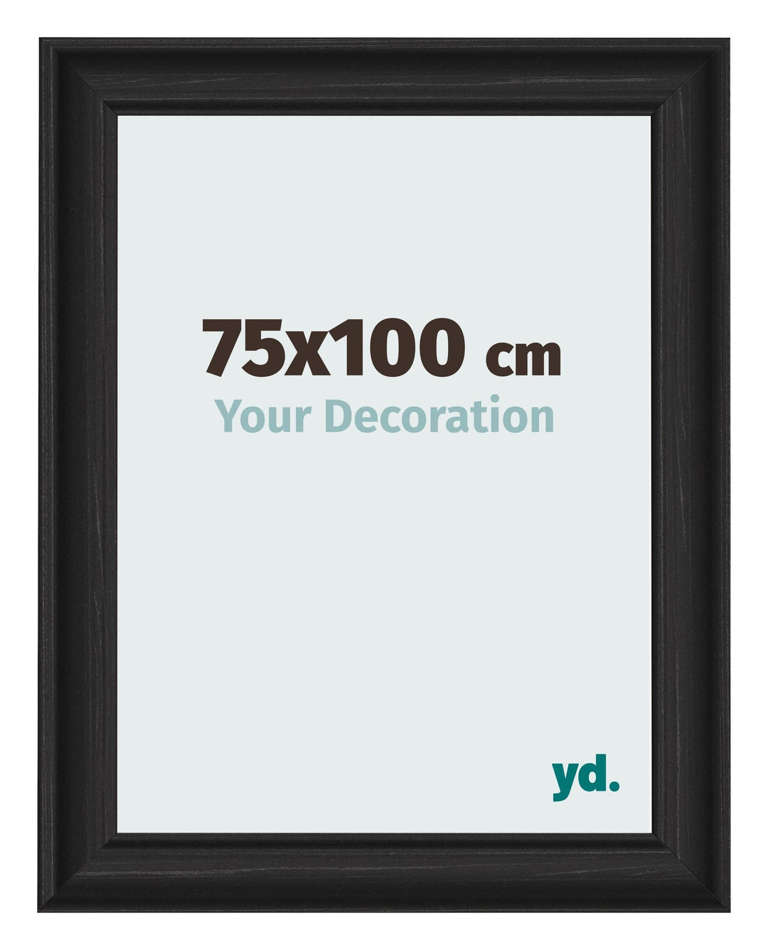 yd. Your Decoration - Bilderrahmen 75x100 cm - Schwarz Gemasert - Bilderrahmen aus MDF mit Acrylglas
