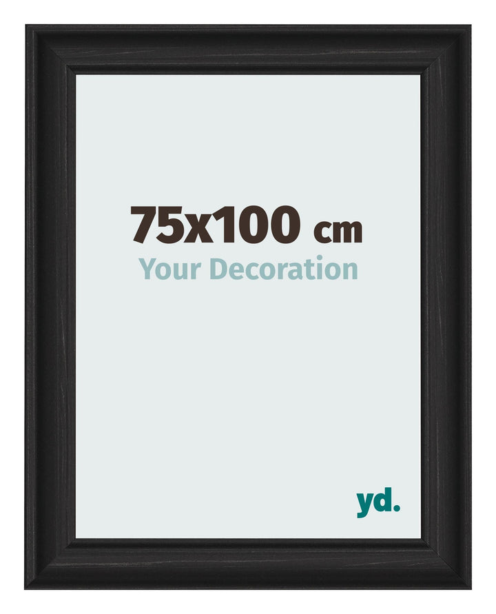 yd. Your Decoration - Bilderrahmen 75x100 cm - Schwarz Gemasert - Bilderrahmen aus MDF mit Acrylglas
