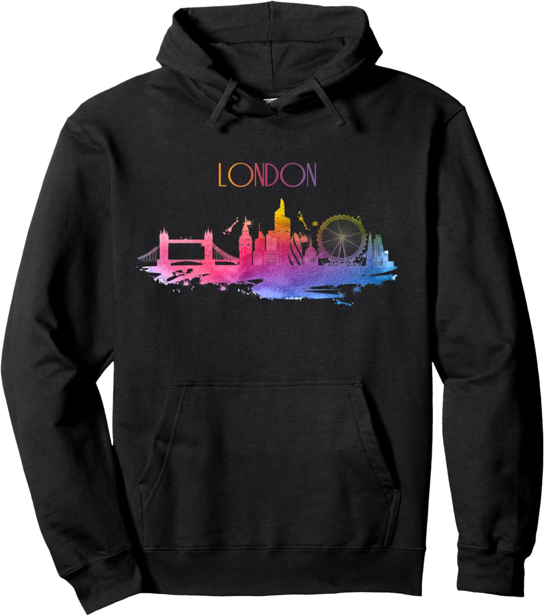 London Skyline UK Wasserfarbe England Souvenir Geschenk Pullover Hoodie