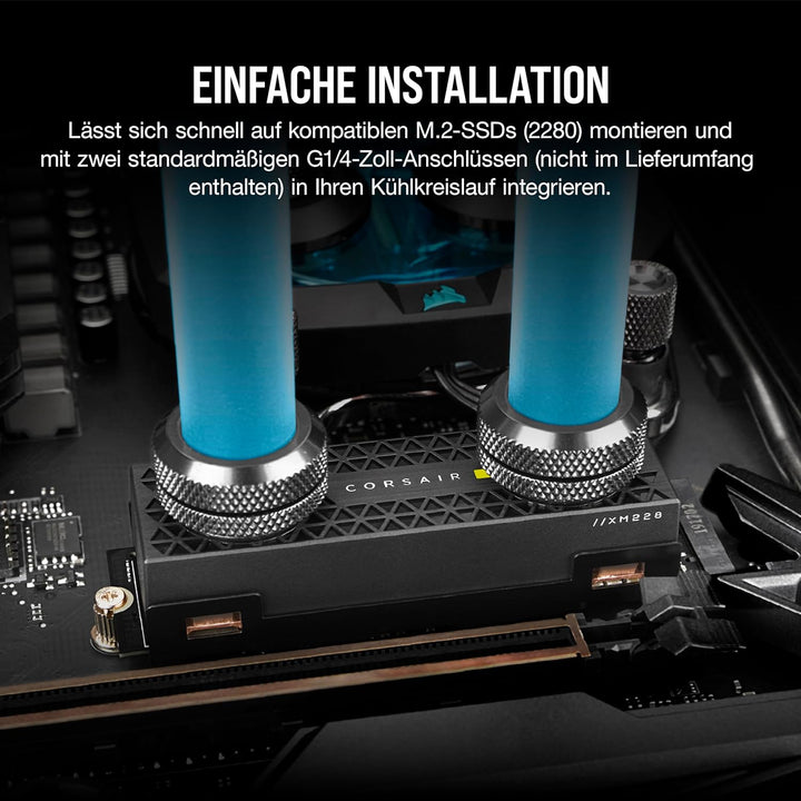 Corsair Hydro X Series XM2 M.2 SSD-Wasserkühler (M.2 SSD Individuellen Kühlkreislauf, Kupferkühlstru