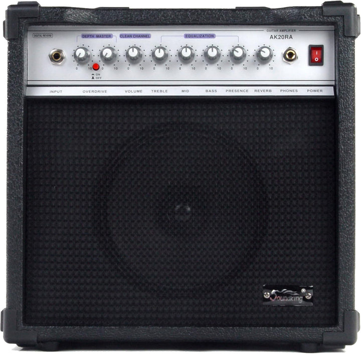 Soundking AK20-RA Gitarrencombo schwarz (60 Watt, 8" Speaker, 2 Kanäle, 4-Band Equalizer, Digital Re