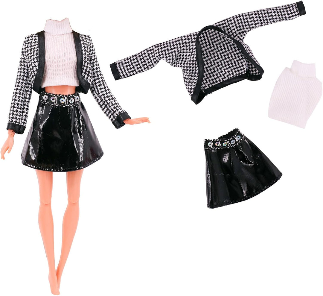 Puppenkleidung, 5 Sets, modische Outfits, Herbstkleider, Herbstkleidung, Windbreaker, Hose, Schuhe,