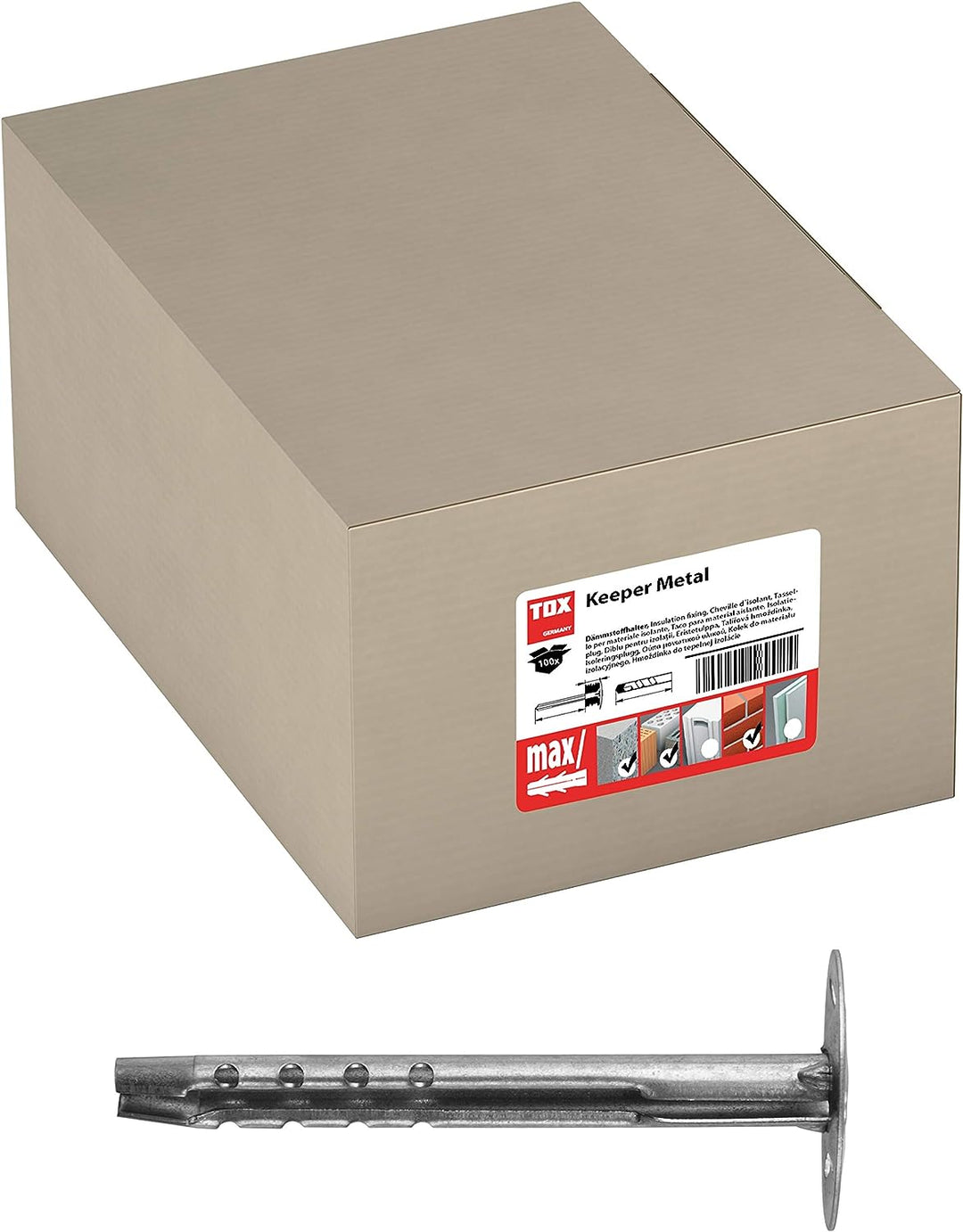 TOX Dämmstoffdübel Keeper 8/110 mm 100 Stück, 027100221 8x110 mm, 8x110 mm