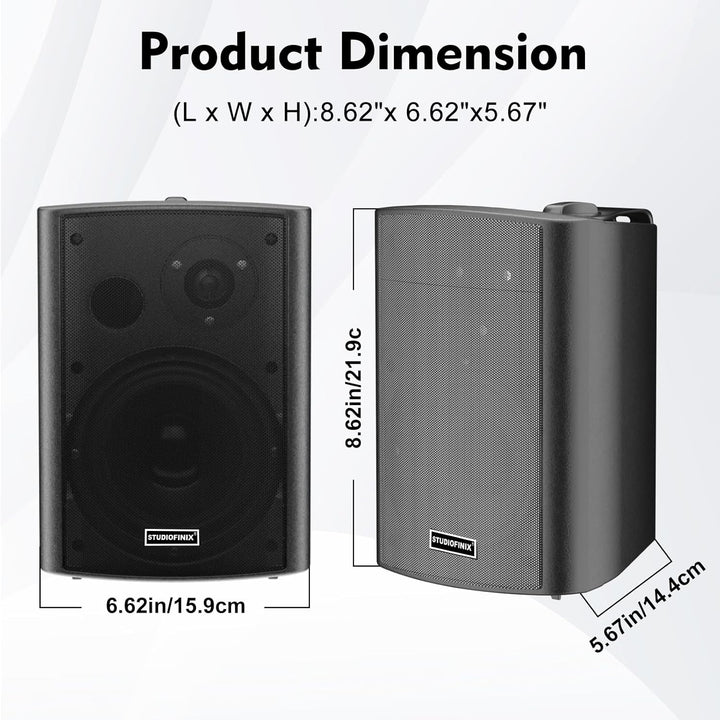 STUDIOFINIX 4-Zoll-Lautsprecher (200 W) für drinnen und draussen, wasserdicht, mit Bluetooth 5.1 und