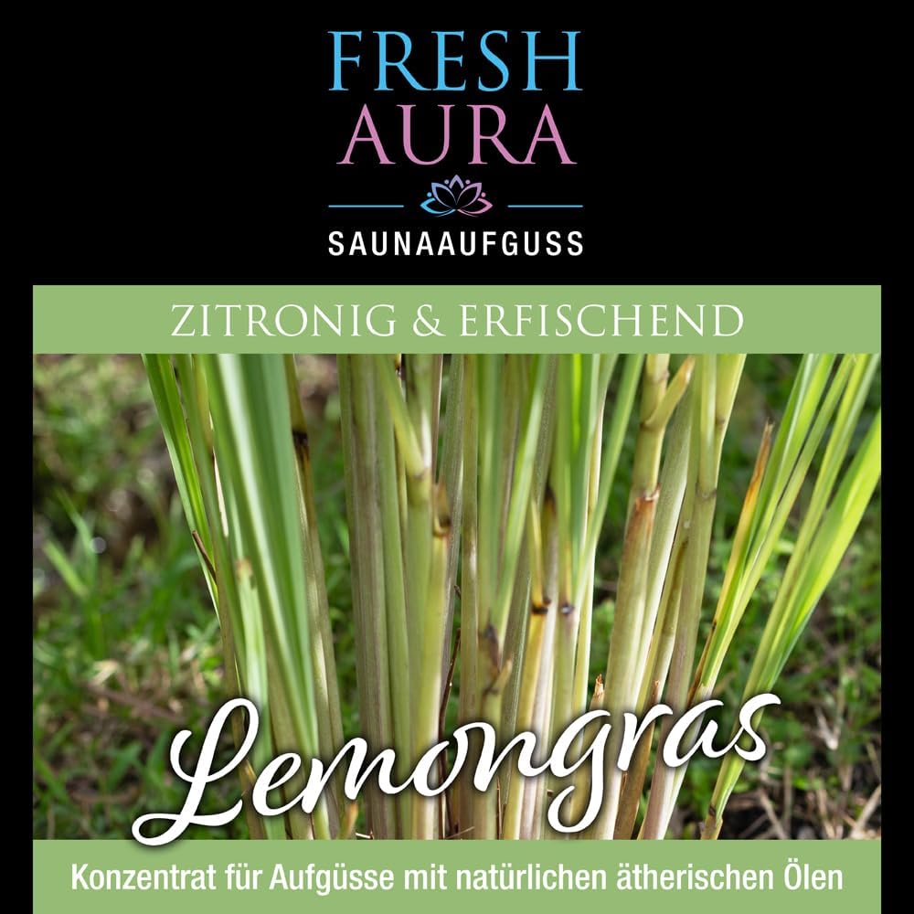 Saunaaufguss Lemongras (250ml) – Sauna Aufgussmittel mit natürlichen ätherischen Ölen – Sehr ergiebi