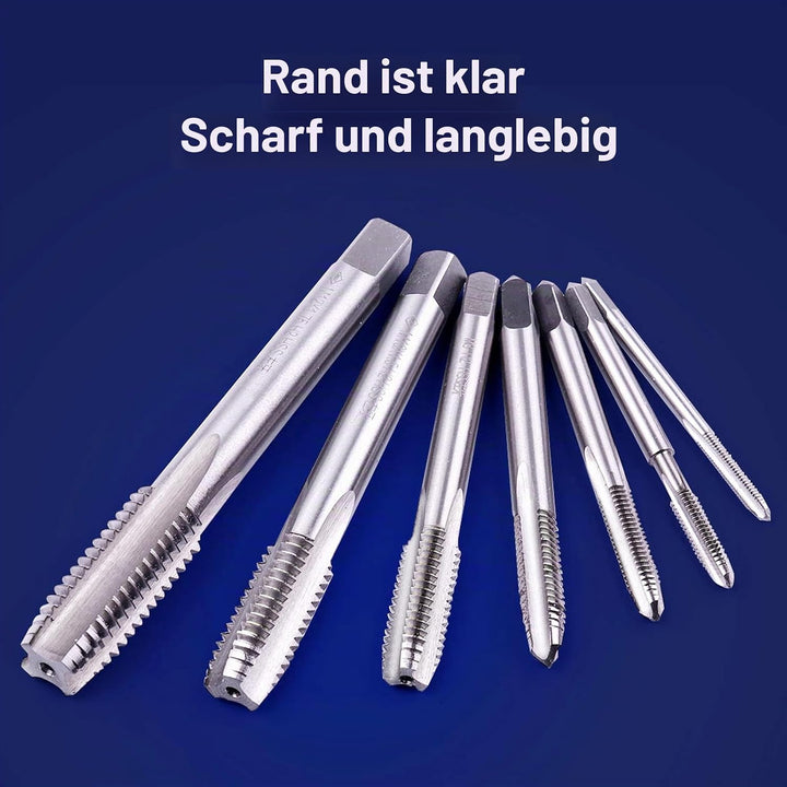 ATOPLEE 7 Stück HSS 6542 Metrischer Linksgewinde Gewindebohrer Satz, M3 M4 M5 M6 M8 M10 M12 M3-M12,7