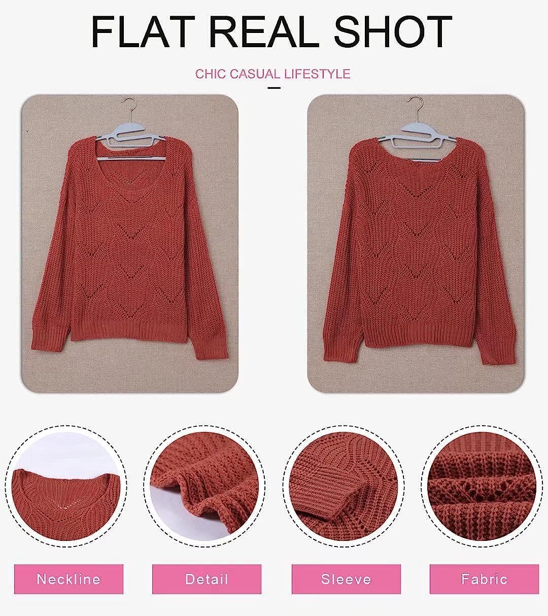Dokotoo Damen Strickpullover Elegant Rundhals Pullover Herbst Winter Einfarbiger Pulli Oberteil Swea