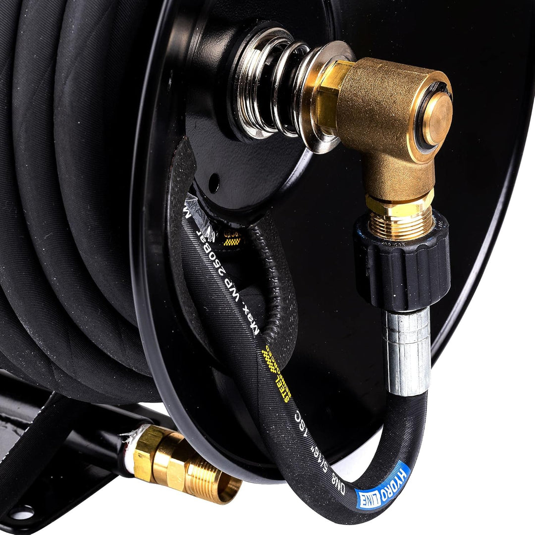 Hochdruck-Schlauchtrommel 210 bar mit 15 m Hochdruckschlauch DN8 250 bar, Schwarz, kompatibel mit Kä