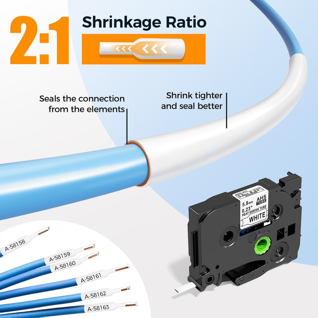 3x Upwinning Hse-211 HSE211 Schrumpfschlauch 5.8mm Kompatible mit Brother Schrumpfschlauch HSe-211 5
