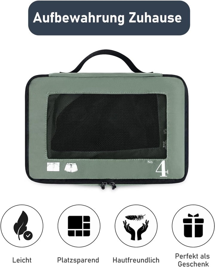 ECOHUB Packwürfel für Koffer, 7 Stück, Reise-Organizer, Packtaschen, recyceltes PET, umweltfreundlic