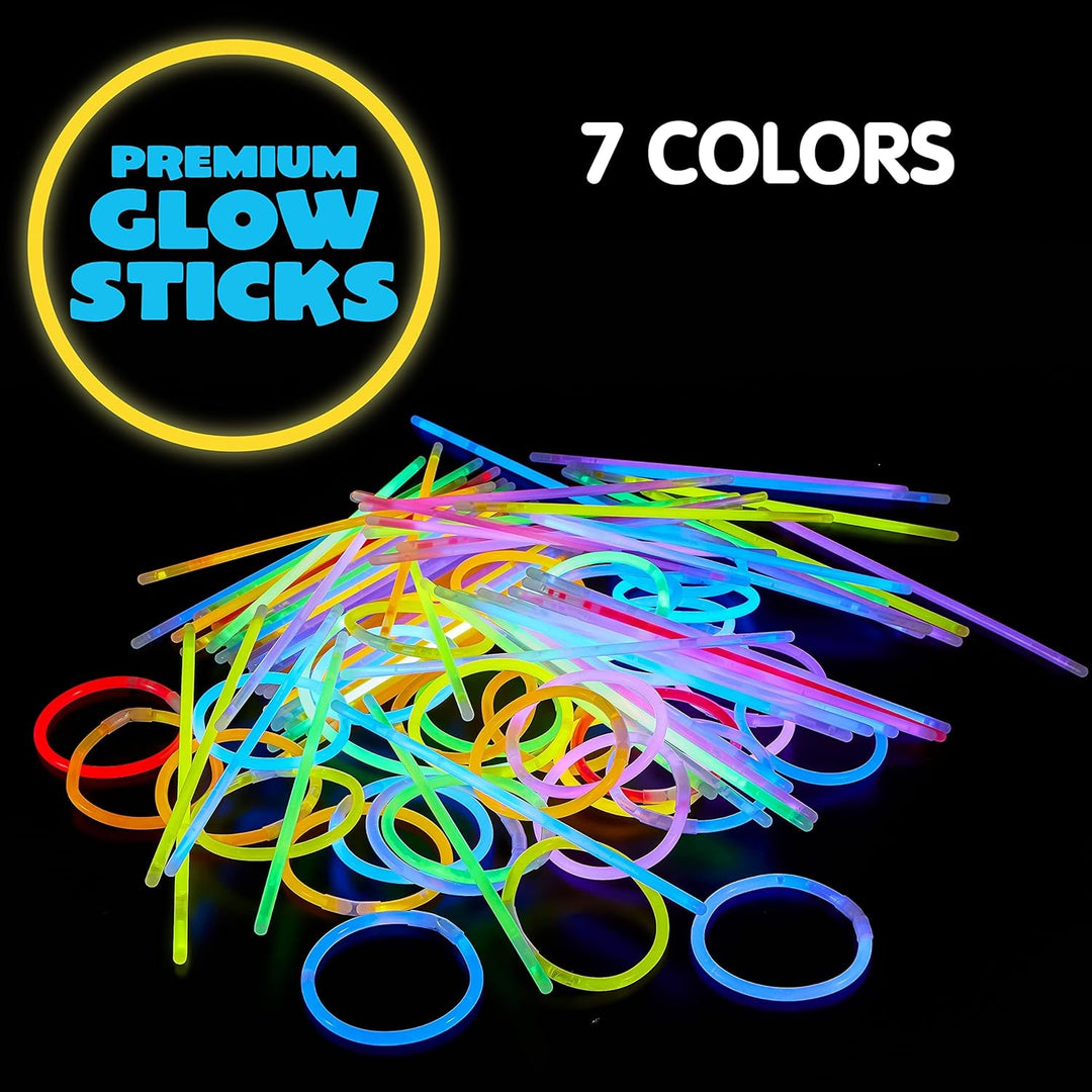 JOYIN 200pcs 20.3 cm Knicklichter party set, Neon Leuchtstäbe Party Deko, Leuchtstäbe Kinder , Party