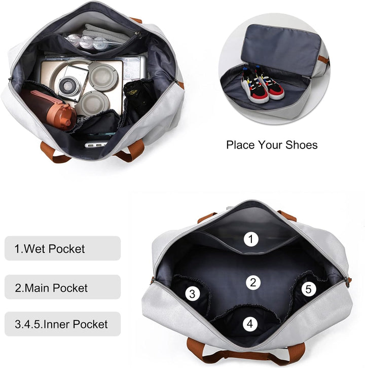 FANDARE Reisetaschen Handgepäck Duffel Tasche Sporttasche Übernachtung Sporttasche Tote Handtasche D