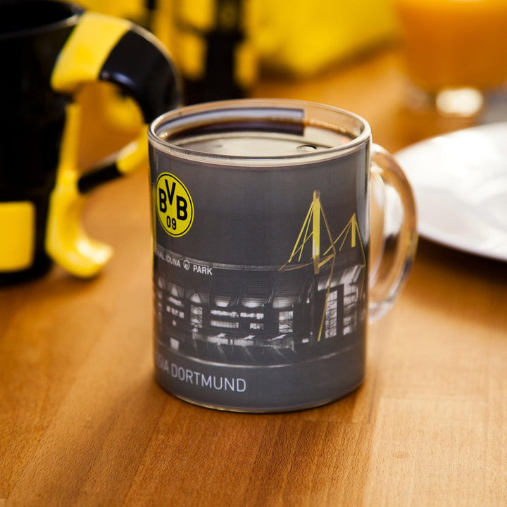 Borussia Dortmund BVB-3D-Stadionpuzzle, 74 Teile & BVB-Zauberglas,0.3 liters, 1 Stück (1er Pack) Bun