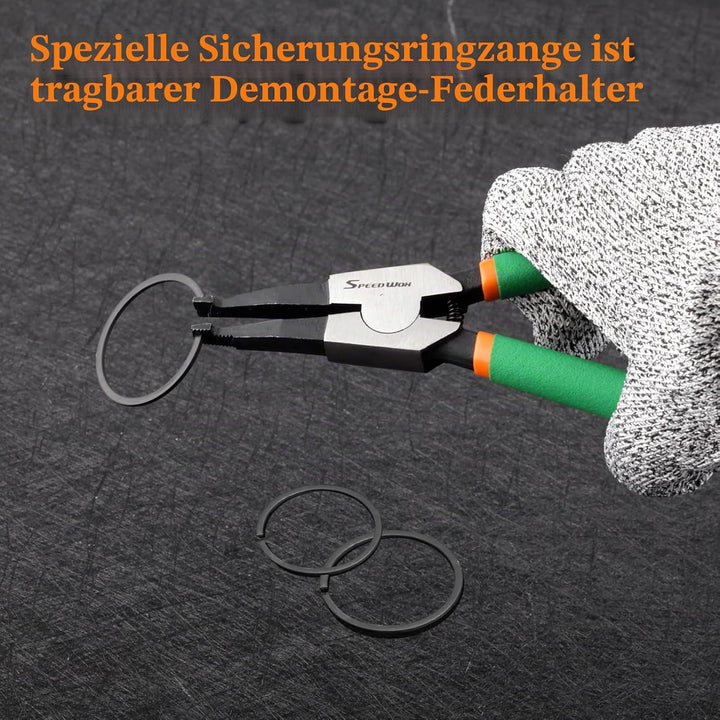 SPEEDWOX 2 Stück spezielle Winkelspitzen-Sicherungsringzangen-Set, Halterungsringe, Zangen zum Entfe