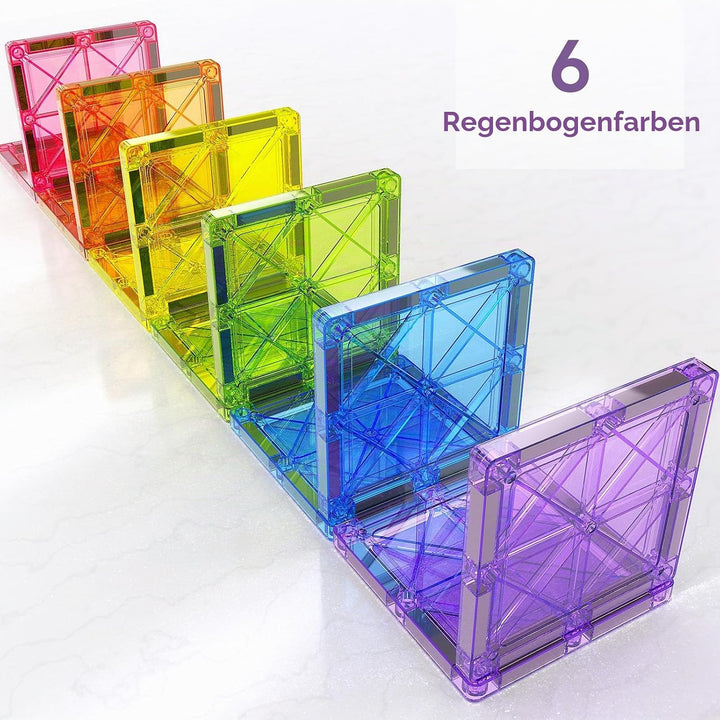 100 Teile grössere Magnetische Bausteine with Metallkasten, 7,5 cm Magnetische Fliesen STEM Magnet S