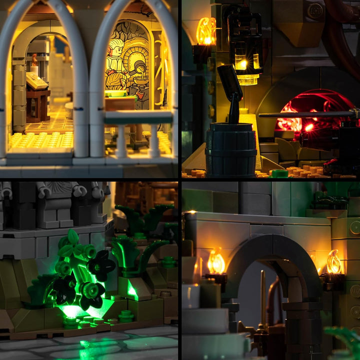 BrickBling Fernbedienung Licht-Kit Kompatibel mit 10316 Rivendell (Kein Modell), Led Beleuchtungs Se