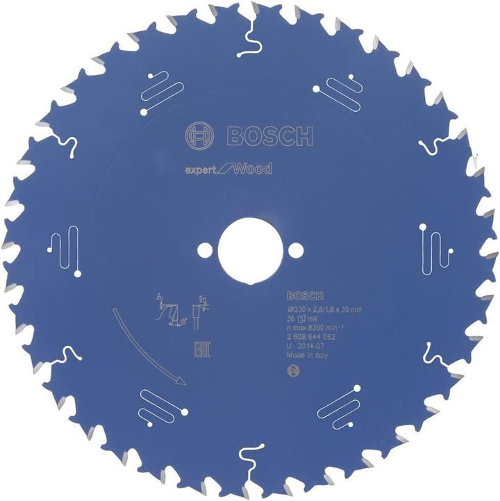 Bosch Professional 1x Kreissägeblatt Expert for Wood (Holz, Sägeblatt Ø 230 x 30 x 2,8 mm, 36 Zähne,