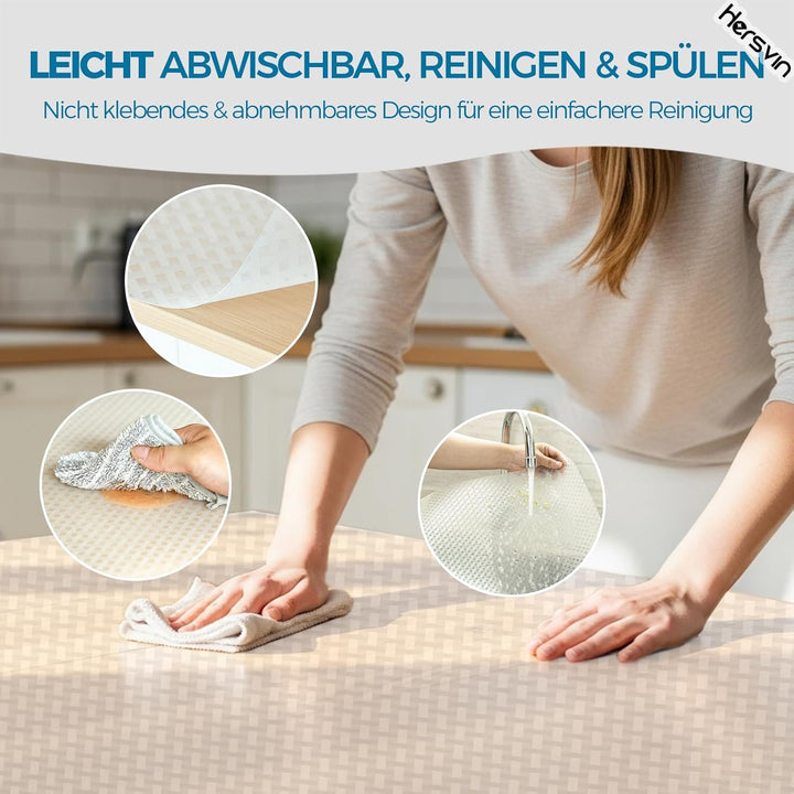 Hersvin Schubladenmatte 44.5cmx500cm Schrankpapier Schubladeneinlage Eva Wasserfest Nicht Klebende U