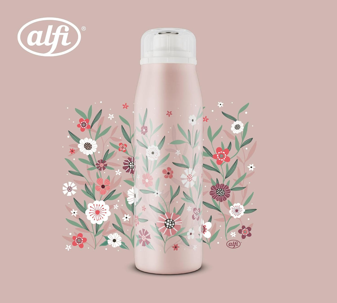 alfi KIDS ISO BOTTLE Isolierflasche 0,50 l, 24 h kalt, flowers | Kohlensäurefest, auslaufsicher, Dre