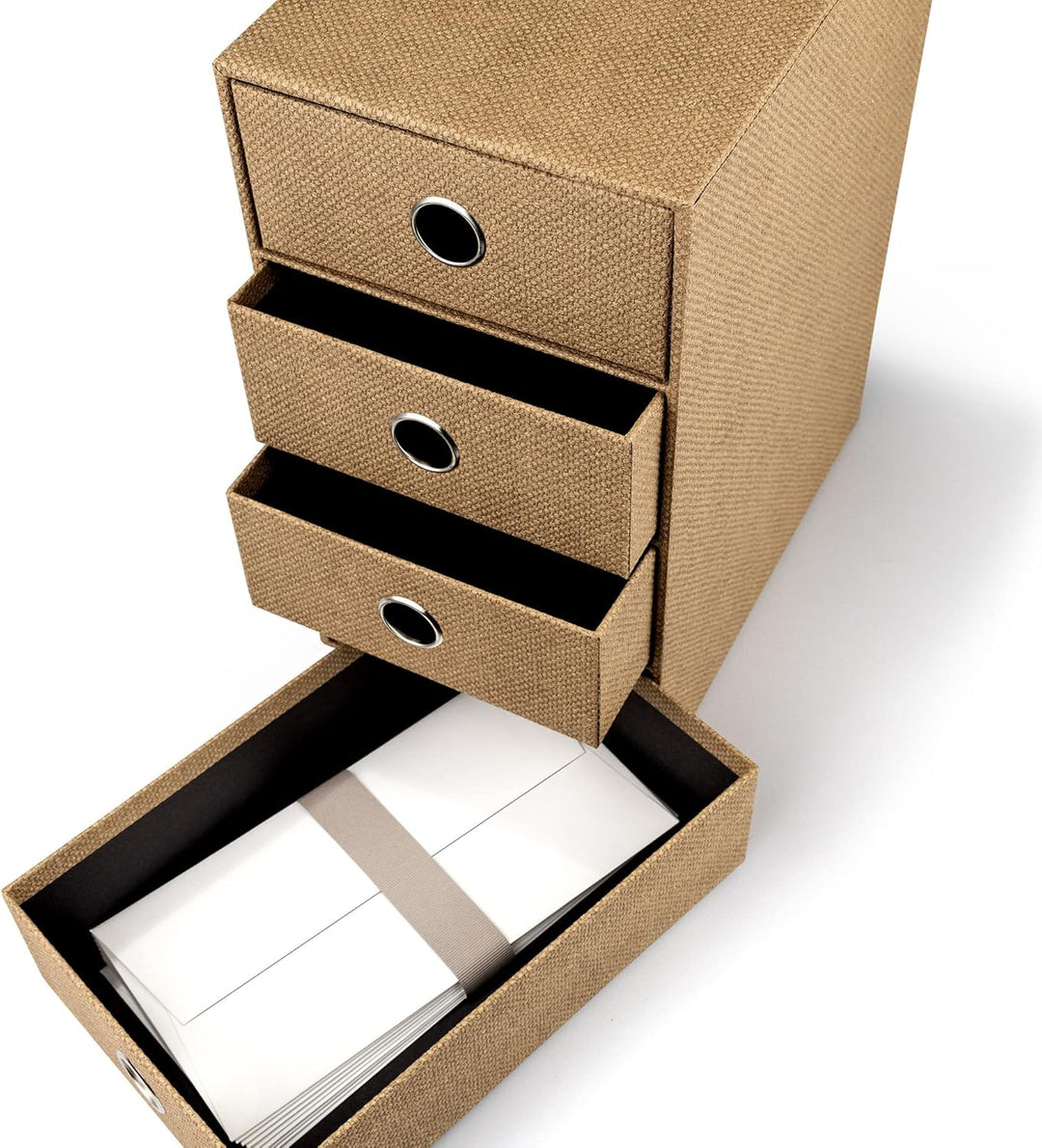 Rössler 1524452604 - S.O.H.O. 4er Schubladenbox für DIN A5, mit Griffloch, Special Line Hazelnut, 25