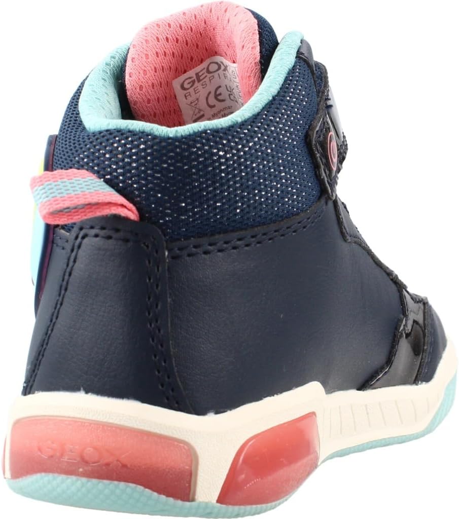 Geox Mädchen J Inek GirlSneaker 25 EU Navy Watersea, 25 EU Navy Watersea