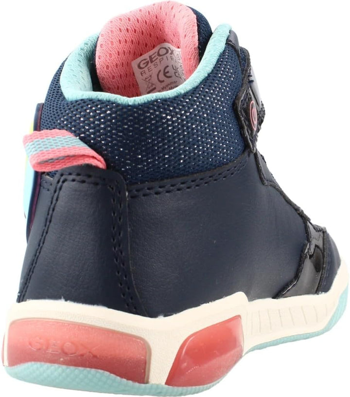 Geox Mädchen J Inek GirlSneaker 25 EU Navy Watersea, 25 EU Navy Watersea
