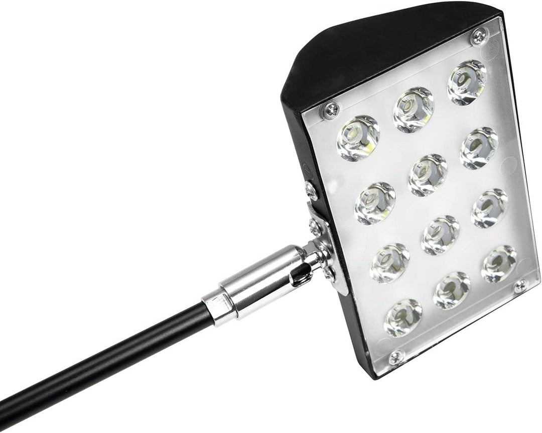 EUROLITE LED KKL-12 Fluter 3200K schwarz | Warmweisse 12-Watt-LED-Leuchte an Auslegerarm mit Klemmha