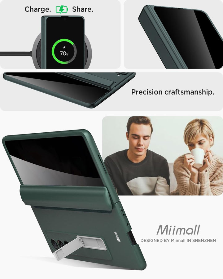 Miimall Kompatibel mit Samsung Galaxy Z Fold 3 Hülle mit Displayschutz Anti-Peeping+Magnetischer Sch