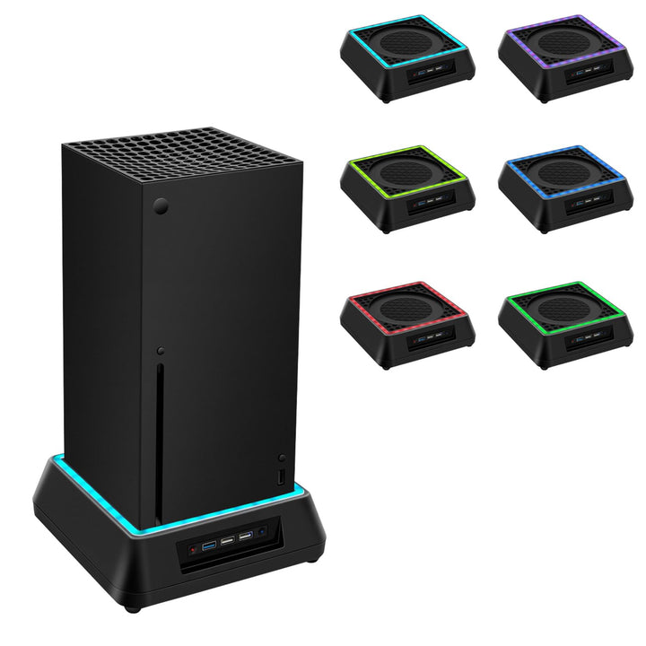 Tolesum Upgraded Lüfter Ständer für Xbox Series X, Kühler Stand mit RGB LED,4 Grosse &amp;Turbolüfter, U