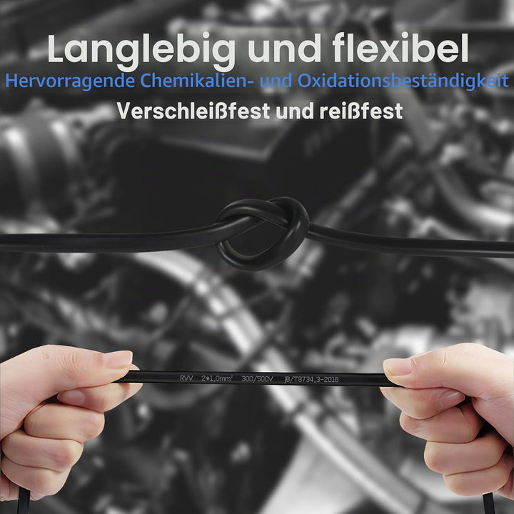 2 Adriges Fahrzeugleitung Kabel 5m, 12V 24V 2 Adriges Anhängerkabel LED-Rücklichter Verkabelung Kabl