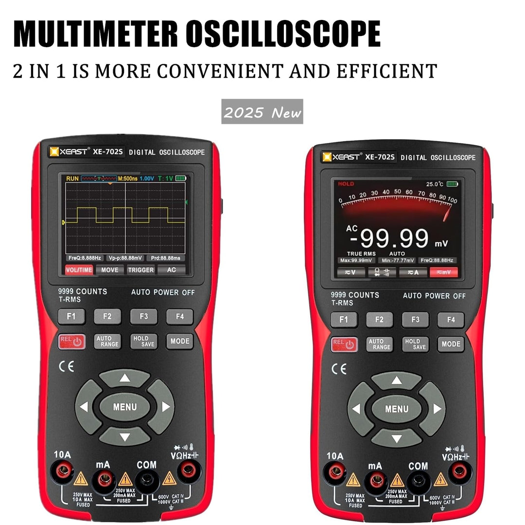 Handheld Oszilloskop, 9999 Counts Digital Multimeter, 3-in-1 Universal Tester, 10MHz Bandbreite 48MS