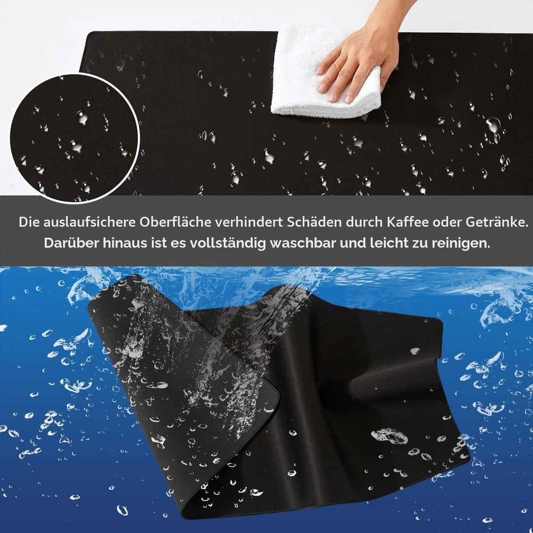 DOBAOJIA Mauspad Schwarz, Schreibtischunterlage Schwarz, Mauspad XXL 800 x 400mm, Mausunterlage Gros