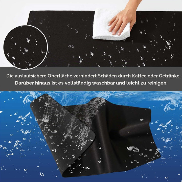 DOBAOJIA Mauspad Schwarz, Schreibtischunterlage Schwarz, Mauspad XXL 800 x 400mm, Mausunterlage Gros